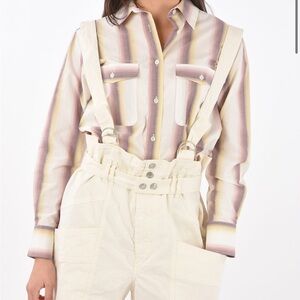 ISABEL MARANT HIGH-WAISTED EFFIE SHORTS WITH SUSPENDERS